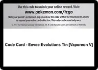 Code Card - Eevee Evolutions Tin [Vaporeon V]