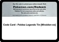 Code Card - Paldea Legends Tin [Miraidon ex]