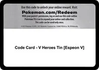 Code Card - V Heroes Tin [Espeon V]