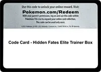 Code Card - Hidden Fates Elite Trainer Box