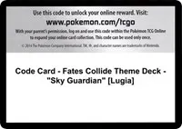 Code Card - Fates Collide Theme Deck - "Sky Guardian" [Lugia]