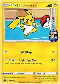 Pikachu on the Ball - 001/005 (Pokemon Futsal)