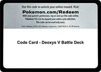 Code Card - Deoxys V Battle Deck